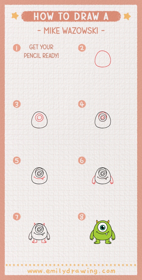 how to draw a mike wazowski pinterest pin